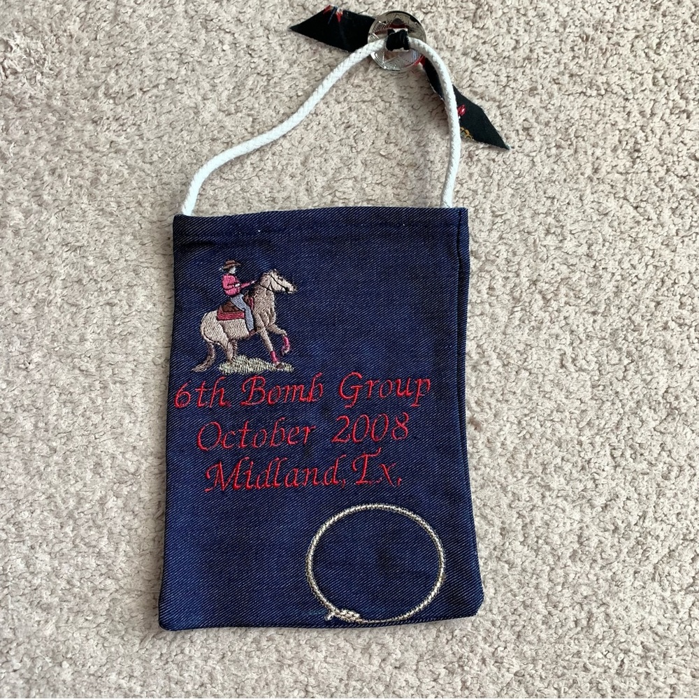 NWOT Handmade Unique Military Style Denim Mini Jewelry Bag